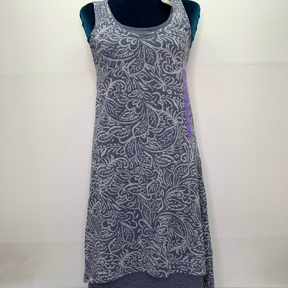Mod-o-doc Dresses & Skirts - Mododoc XS Tank Sleeveless Midi Dress Layered Hi Low Blue Floral NWT Athleisure